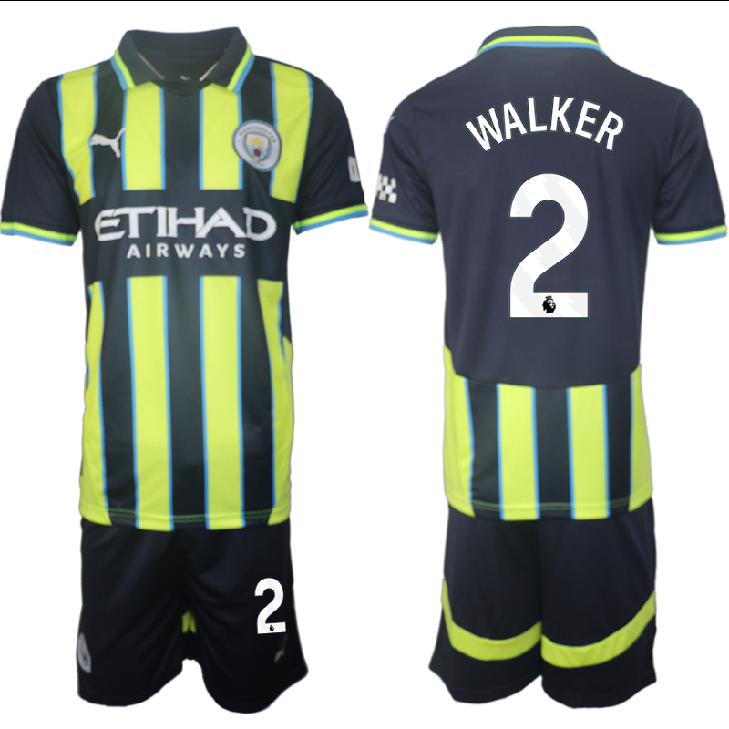 Men 2024-2025 Club Manchester City away black green #2 Soccer Jersey